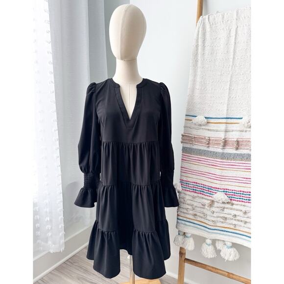 Tuckernuck Dresses & Skirts - Pomander Place Tuckernuck Black Crepe Kenzo Long Sleeves Mini Dress Size Small